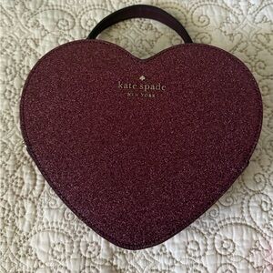 Kate Spade Plum Glitter Heart Crossbody